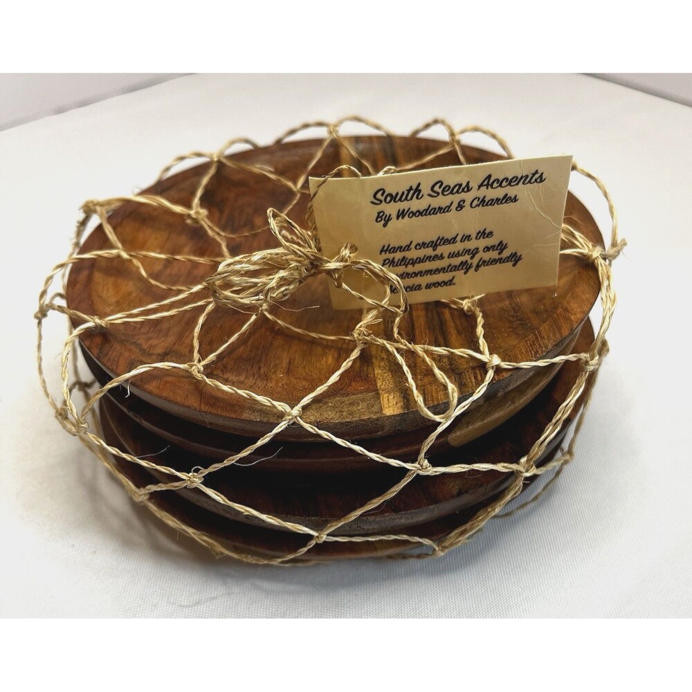 South Seas Accents Woodard & Charles Acacia Wood Plates 6"